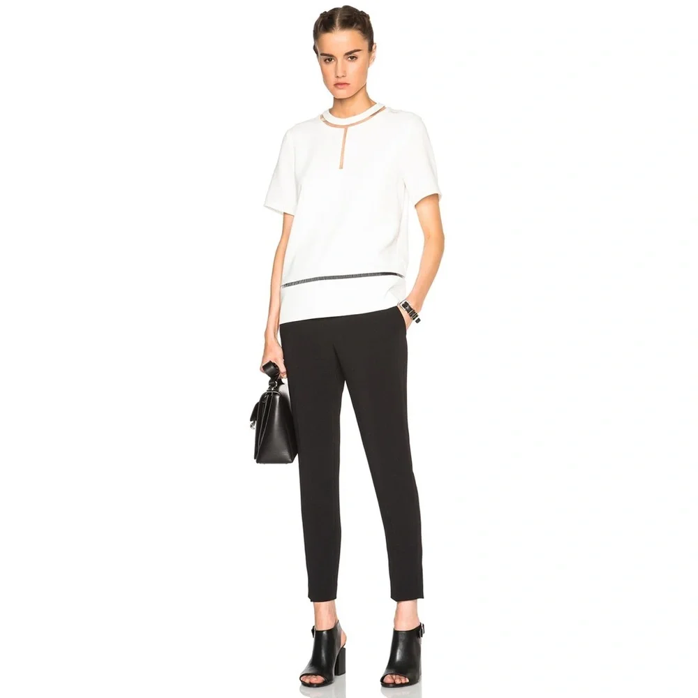 ALEXANDER WANG Black Onyx Ankle-length Tapered Leg Ankle Pants Sz 4
